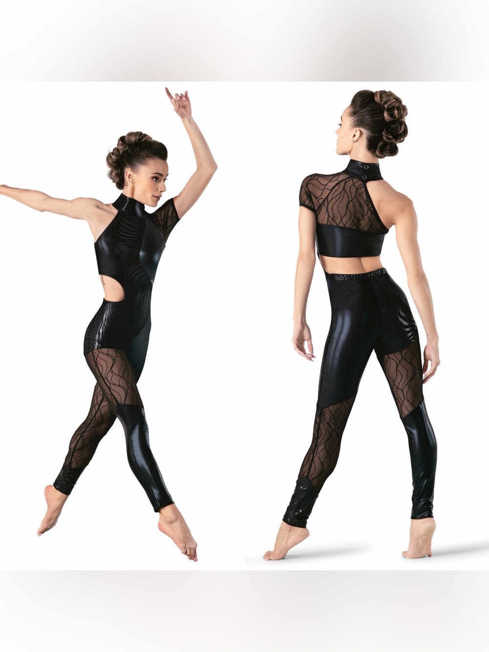 Revolution Tenth House Dance unitard costume black leather TRANSIT TH22038 LA ad